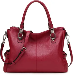 S-ZONE Women Genuine Leather Handbag Shoulder Purse Satchel Tote Crossbody Bag