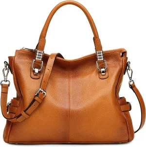 S-ZONE Women Genuine Leather Handbag Shoulder Purse Satchel Tote Crossbody Bag
