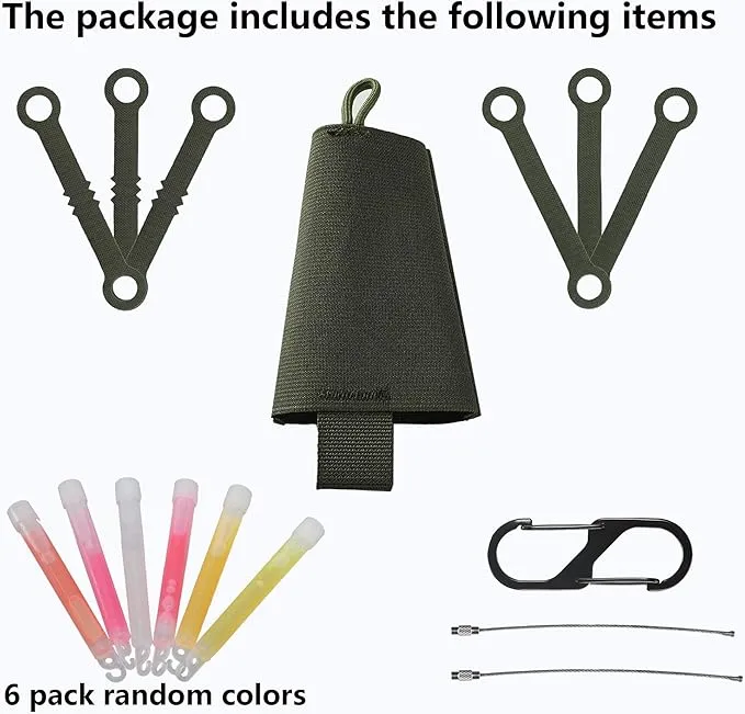 SABADO Tactical Chem Lights with Holders and Carabiner Clip, 6 Ultra Bright Glow Sticks with 12 Hour Duration for Camping Fishing and Hunting