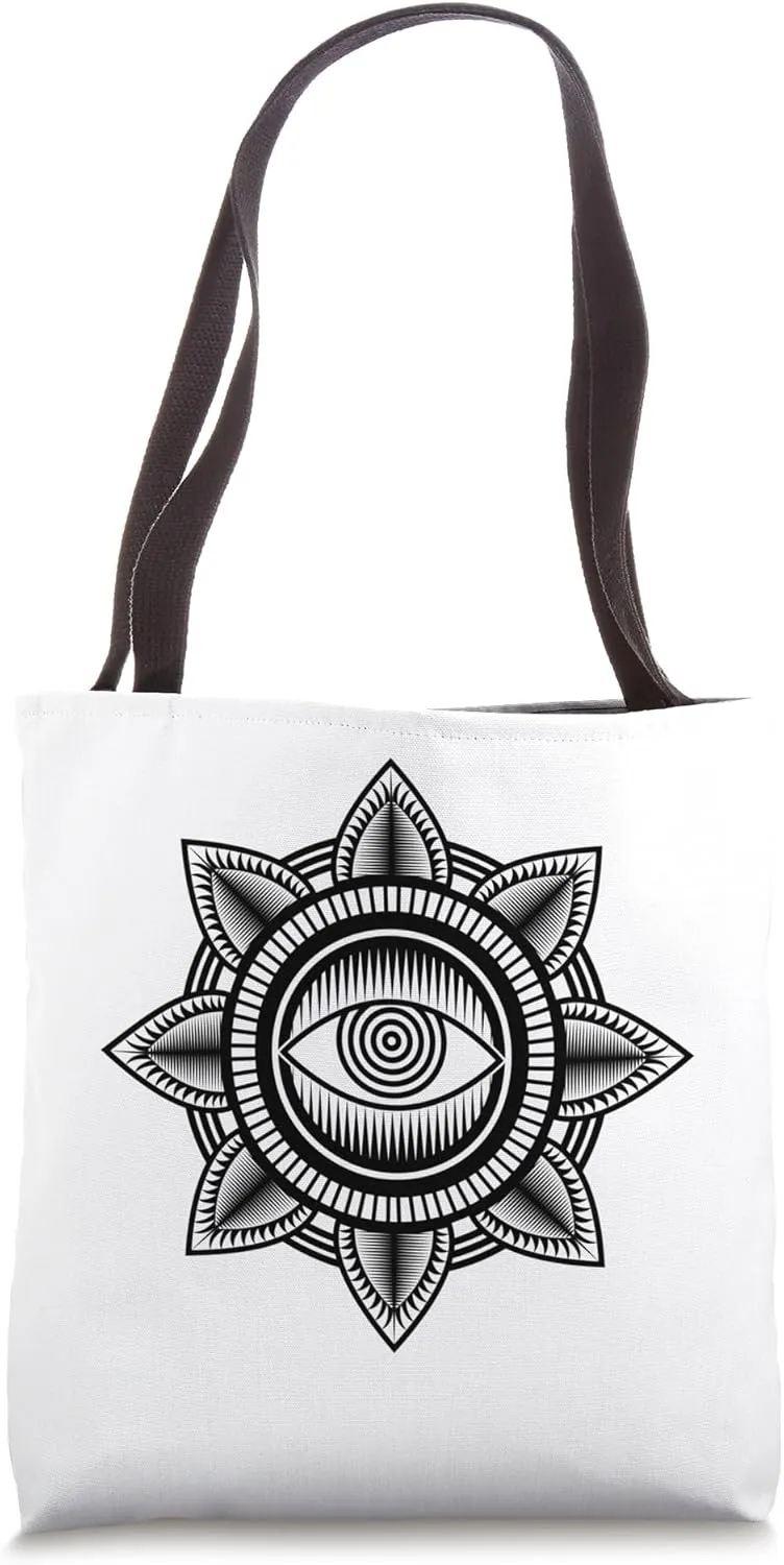 Sacred Geometry Masonry Eye Design Tote Bag