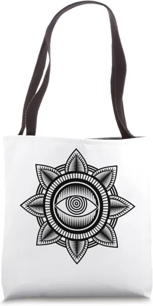 Sacred Geometry Masonry Eye Design Tote Bag