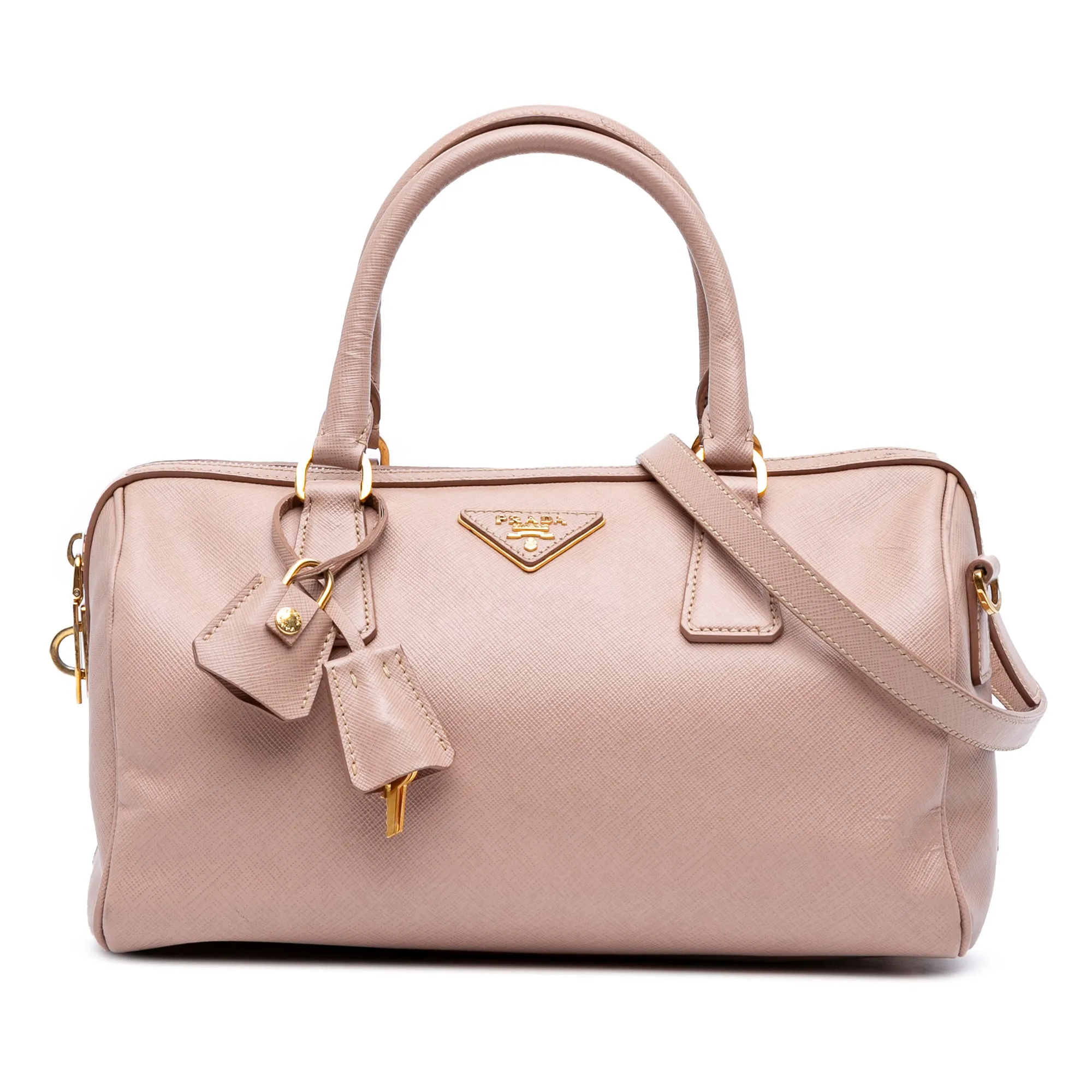 Saffiano Lux Convertible Bowler Bag
