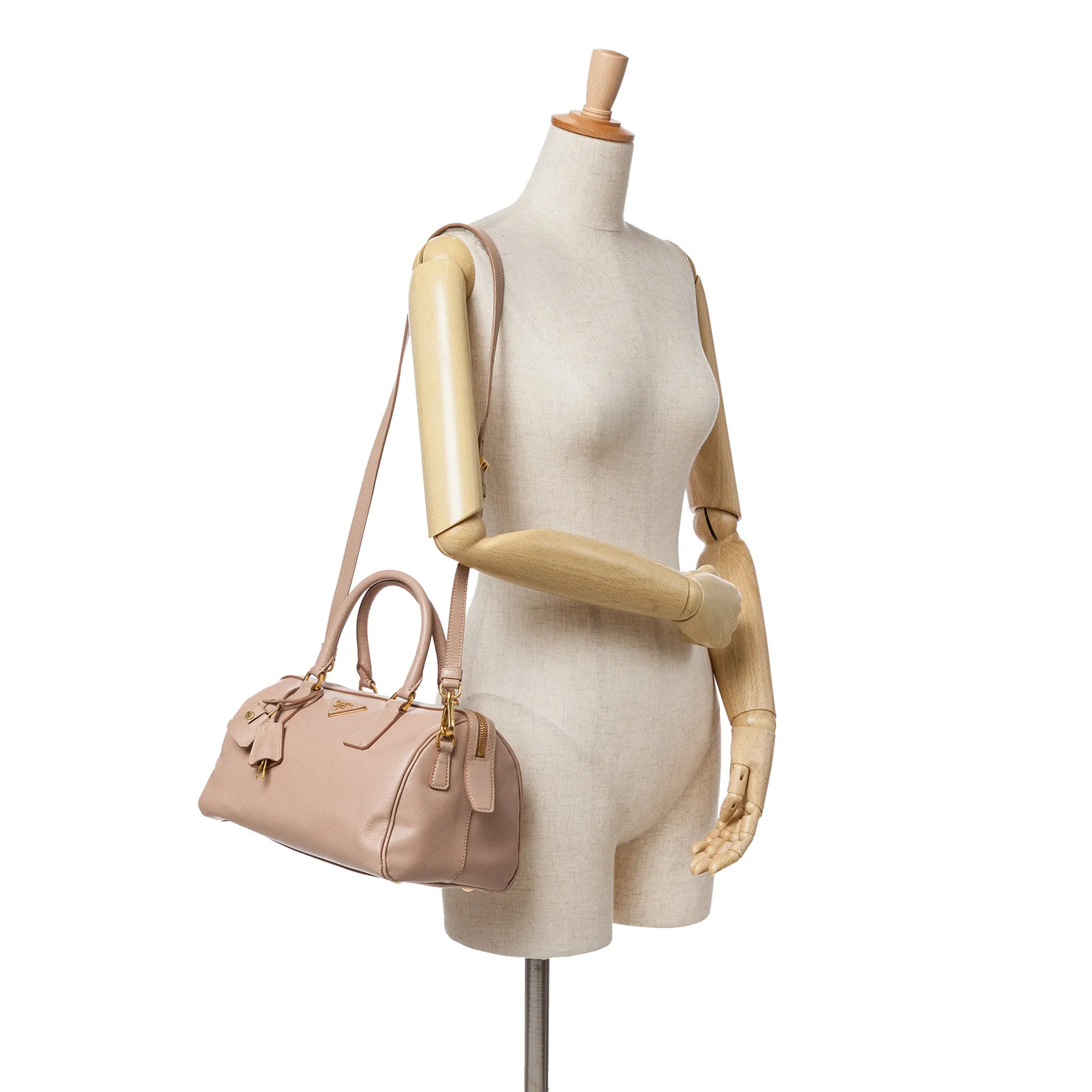 Saffiano Lux Convertible Bowler Bag