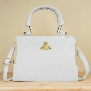 SAGIRON Women's White PU Leather Satchel – Stylish & Functional