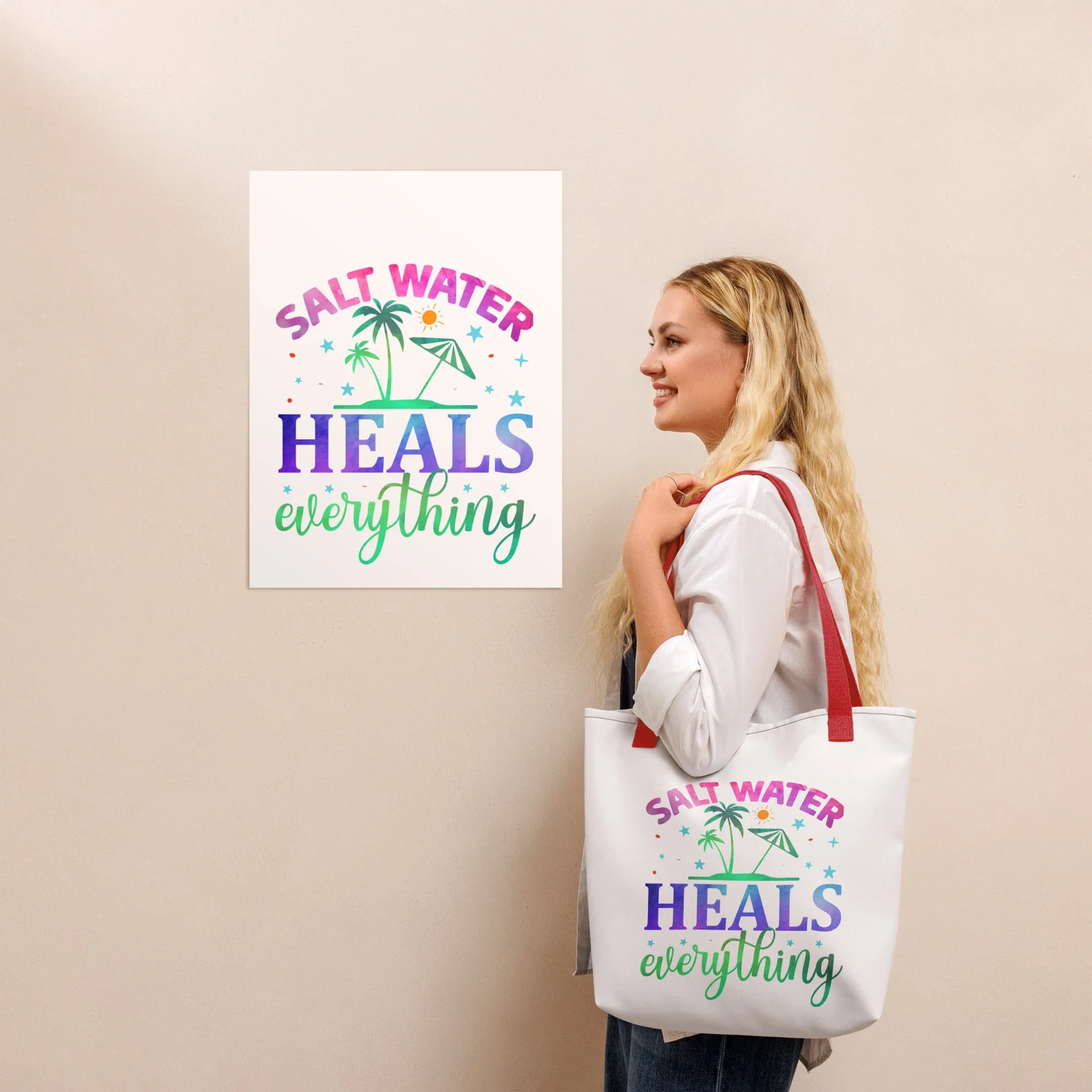 Salt Water Heals Everything - Tote Bag