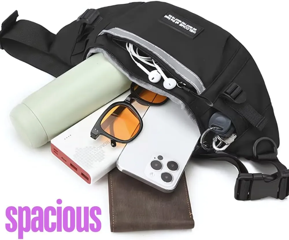 SAMAZON Waist Bag for Men & Women – Stylish Crossbody Sling Bag with Adjustable Strap, Multi-Pocket Design, Durable & Lightweight for Everyday Use, Travel, and Outdoors