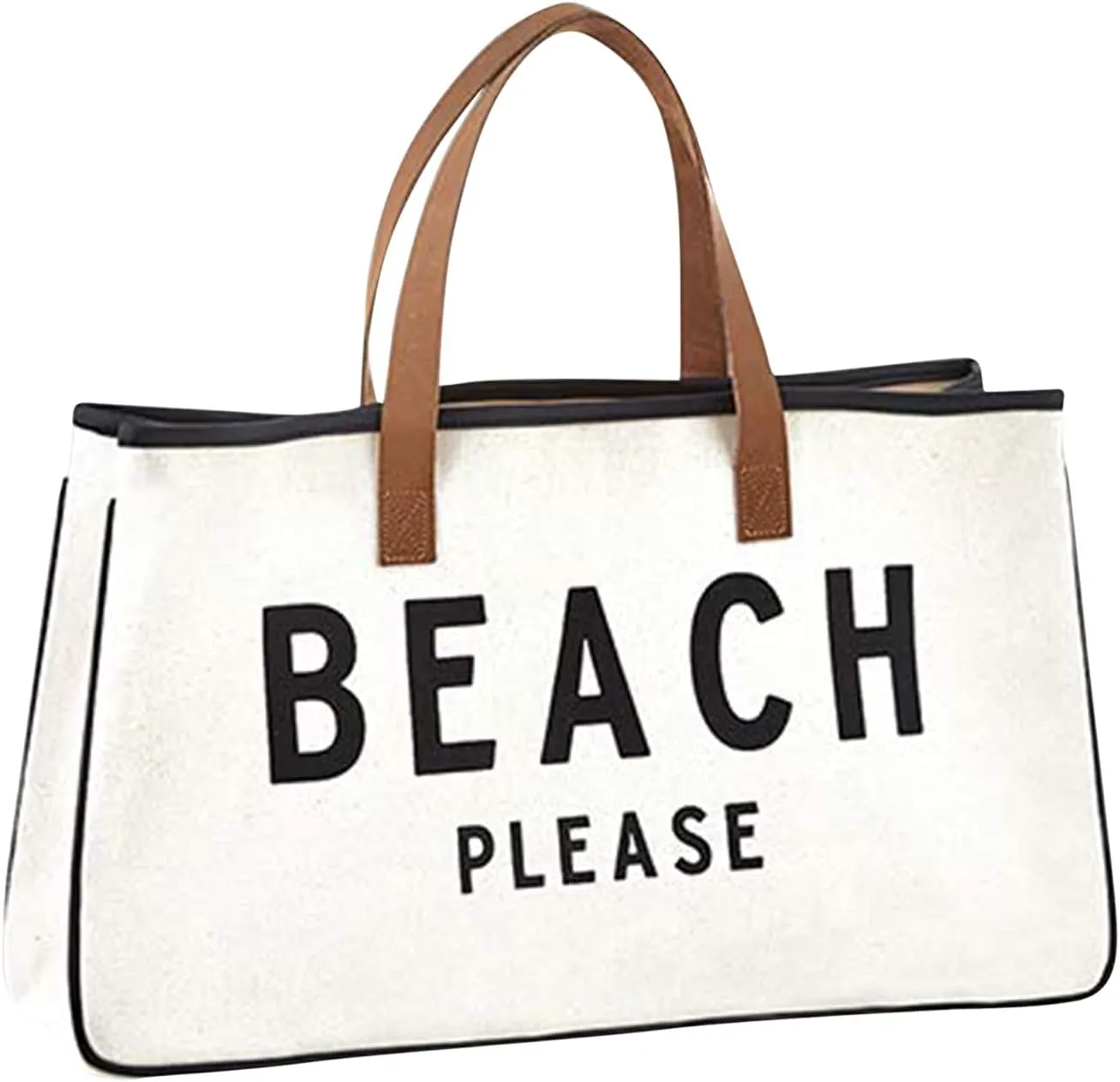 Santa Barbara Design Studio Tote Bag For Women Hold Everything 100% Cotton Canvas Shoulder Bag, Large, Beach Please