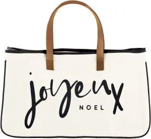 Santa Barbara Design Studio Tote Bag Holiday Collection Black and White 100% Cotton Canvas with Genuine Leather Handles