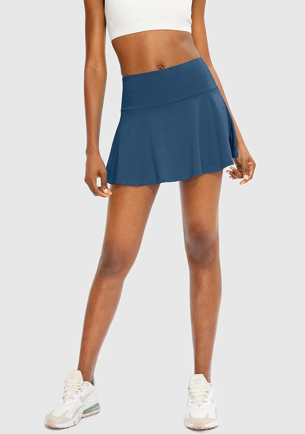 SANTINY Pleated Tennis Skirt for Women with 4 Pockets Women's High Waisted Athletic Golf Skorts Skirts for Running Casual