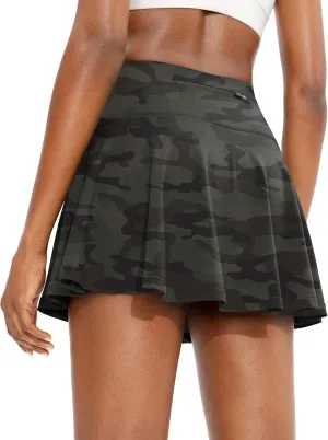 SANTINY Pleated Tennis Skirt for Women with 4 Pockets Women's High Waisted Athletic Golf Skorts Skirts for Running Casual