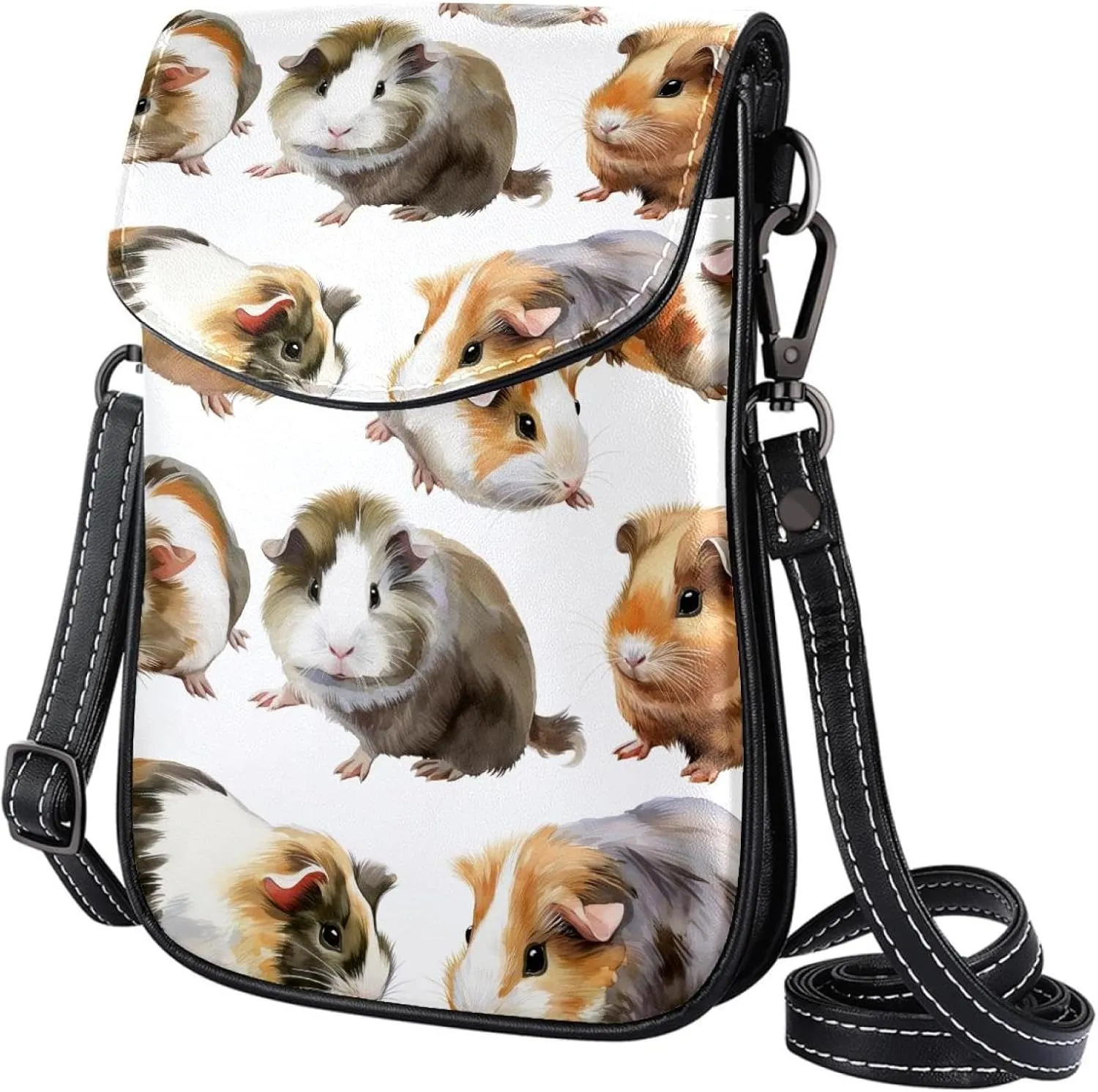 Satchel Bag Guinea Pigs Pattern Purse Crossbody Leather Messenger Bag For Women