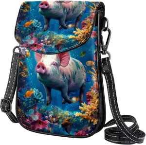 Satchel Bag Pig Underwater Purse Crossbody Leather Messenger Bag For Women