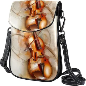 Satchel Bag Violin With Swirling Purse Crossbody Leather Messenger Bag For Women