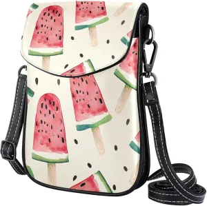 Satchel Bag Watermelons Slice Patterns Purse Crossbody Leather Messenger Bag For Women