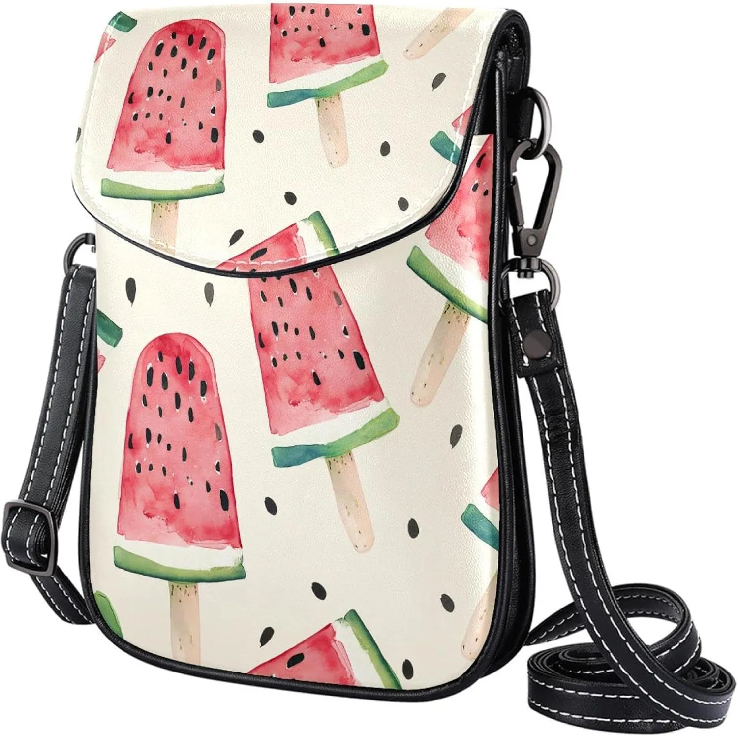Satchel Bag Watermelons Slice Patterns Purse Crossbody Leather Messenger Bag For Women