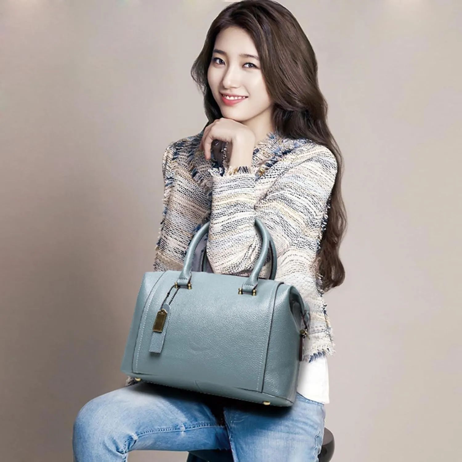 Satchel Purses for Women Leather Tote Bag Boston Handbags Women's Top Handle Bags for work and daily