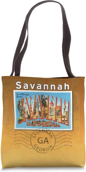 Savannah Georgia GA Large Letter Postcard Postmarked Tote Bag