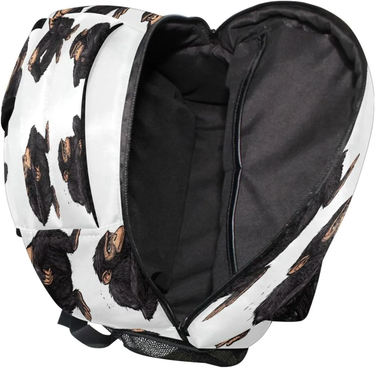 School Backpack for Men Women Waterproof Outdoor Backpack with Chest Strap Gift Men & Women Cartoon Rhinopithecus White