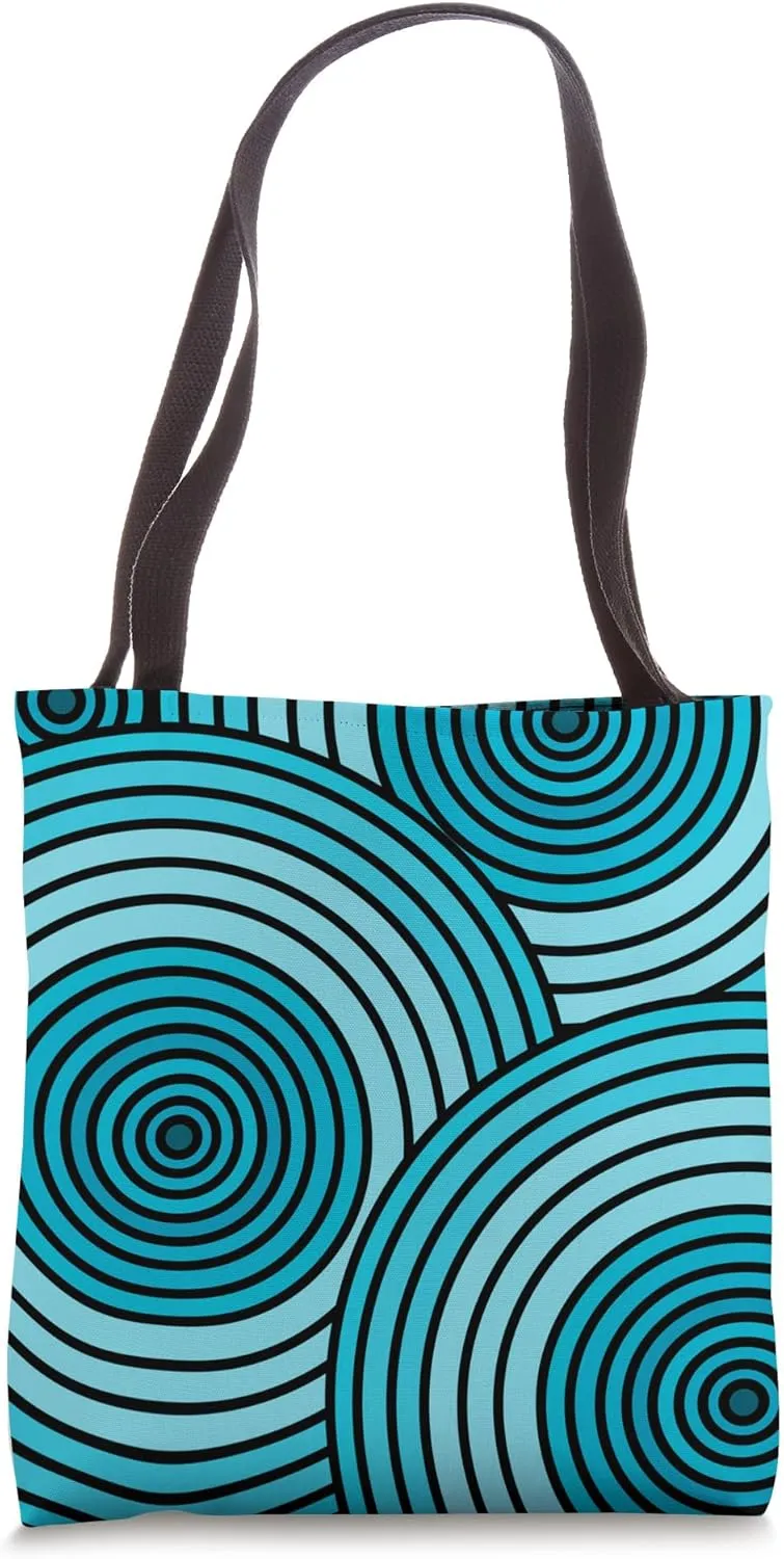 Sea Blue Circle Design Tote Bag