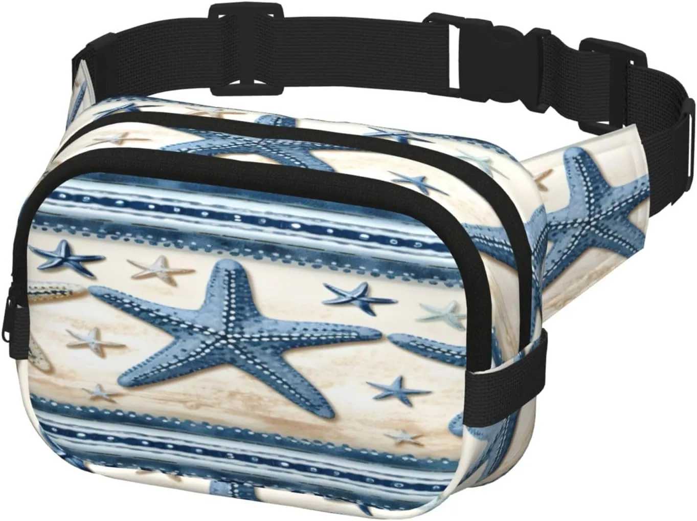 Sea Ocean Starfish Funny Pack Waist Pack for Women Men, Double Layer Pack for Workout Running Travelling