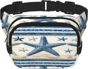 Sea Ocean Starfish Funny Pack Waist Pack for Women Men, Double Layer Pack for Workout Running Travelling