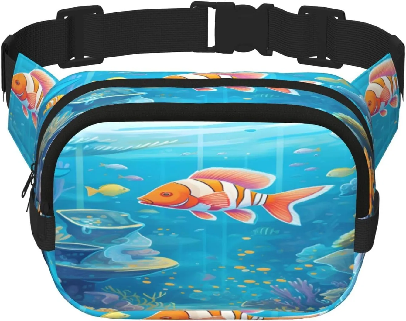 Sea World Carol Fish Funny Pack Waist Pack for Women Men, Double Layer Pack for Workout Running Travelling