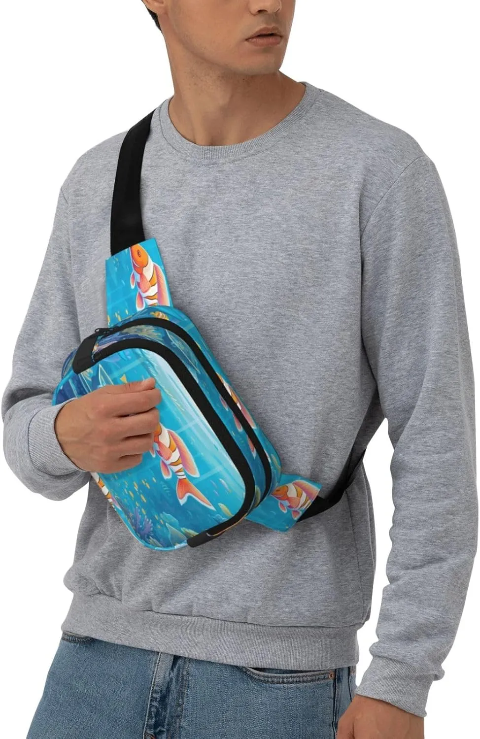 Sea World Carol Fish Funny Pack Waist Pack for Women Men, Double Layer Pack for Workout Running Travelling