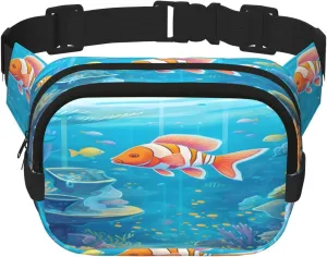 Sea World Carol Fish Funny Pack Waist Pack for Women Men, Double Layer Pack for Workout Running Travelling