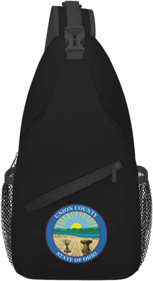 Seal Of Union County Ohio Crossbody Bags For Women Men Chest Backpack Gym Shoulder Bag Travel Outdoor Sports Casual Crossbody Bags