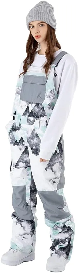 SEARIPE Women and Mens Snow Bibs Adjustable Overalls Pants Wear-resistant Bib Hiking Climbing Insulated Ski Pants