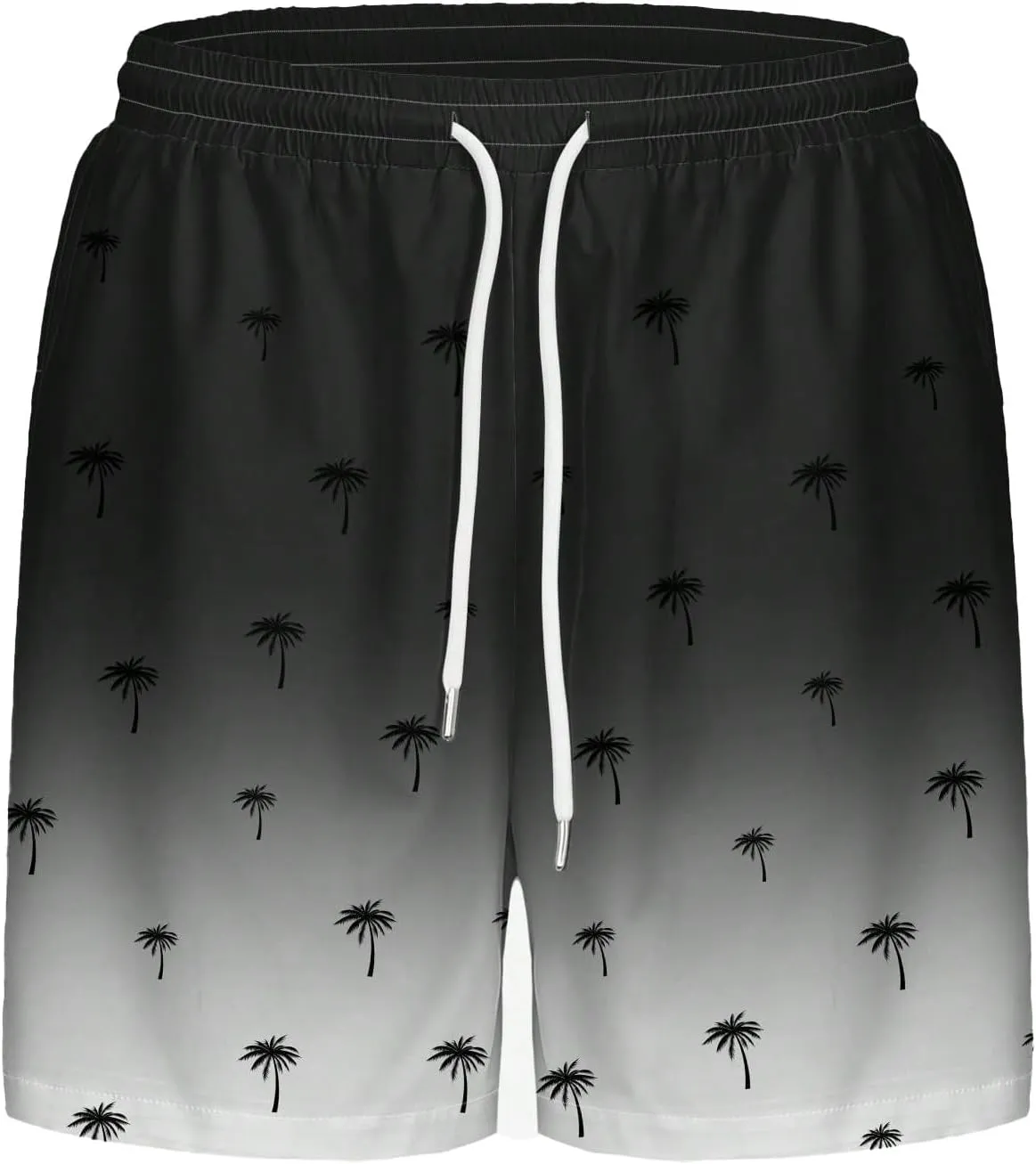 SEGT Men's Tropical Print Hawaiian Shorts Color Block Summer Beach Shorts with Pockets