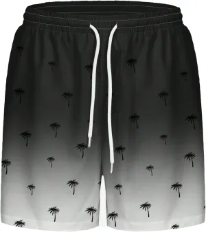 SEGT Men's Tropical Print Hawaiian Shorts Color Block Summer Beach Shorts with Pockets