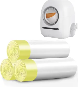 Self Cleaning Cat Litter Box, Drawstring Cat Litter Box Liners, Pet Waste Bags-4 Rolls, 28”x 12”, 60 Counts for Automatic Litter Box - Green