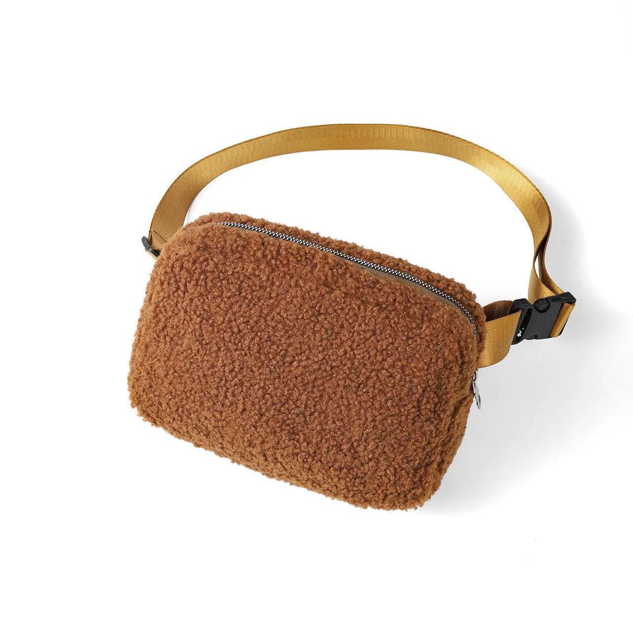 Sherpa Waist Fanny Pack with Adjustable Strap - Belt Bag Dupe - Fleece Lined Sherpa Bag