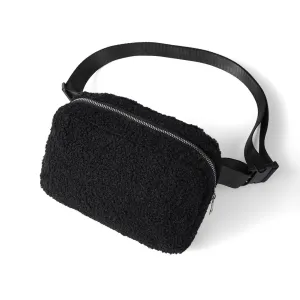 Sherpa Waist Fanny Pack with Adjustable Strap - Belt Bag Dupe - Fleece Lined Sherpa Bag