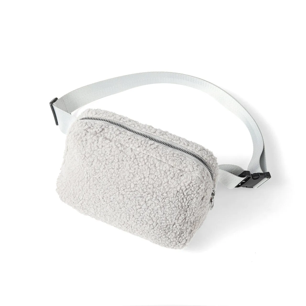 Sherpa Waist Fanny Pack with Adjustable Strap - Belt Bag Dupe - Fleece Lined Sherpa Bag
