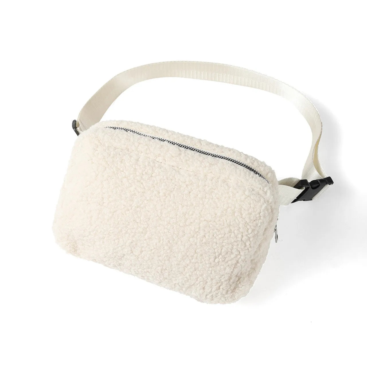 Sherpa Waist Fanny Pack with Adjustable Strap - Belt Bag Dupe - Fleece Lined Sherpa Bag
