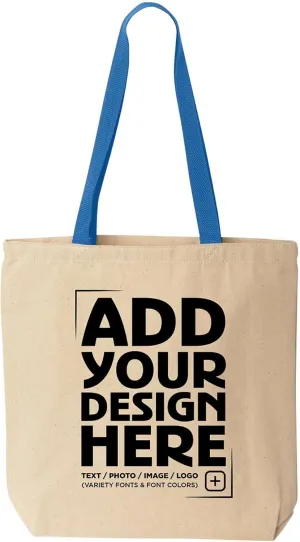 shop4ever Personalized Custom Design Your Own Cotton Canvas Tote Reusable Shopping Bag