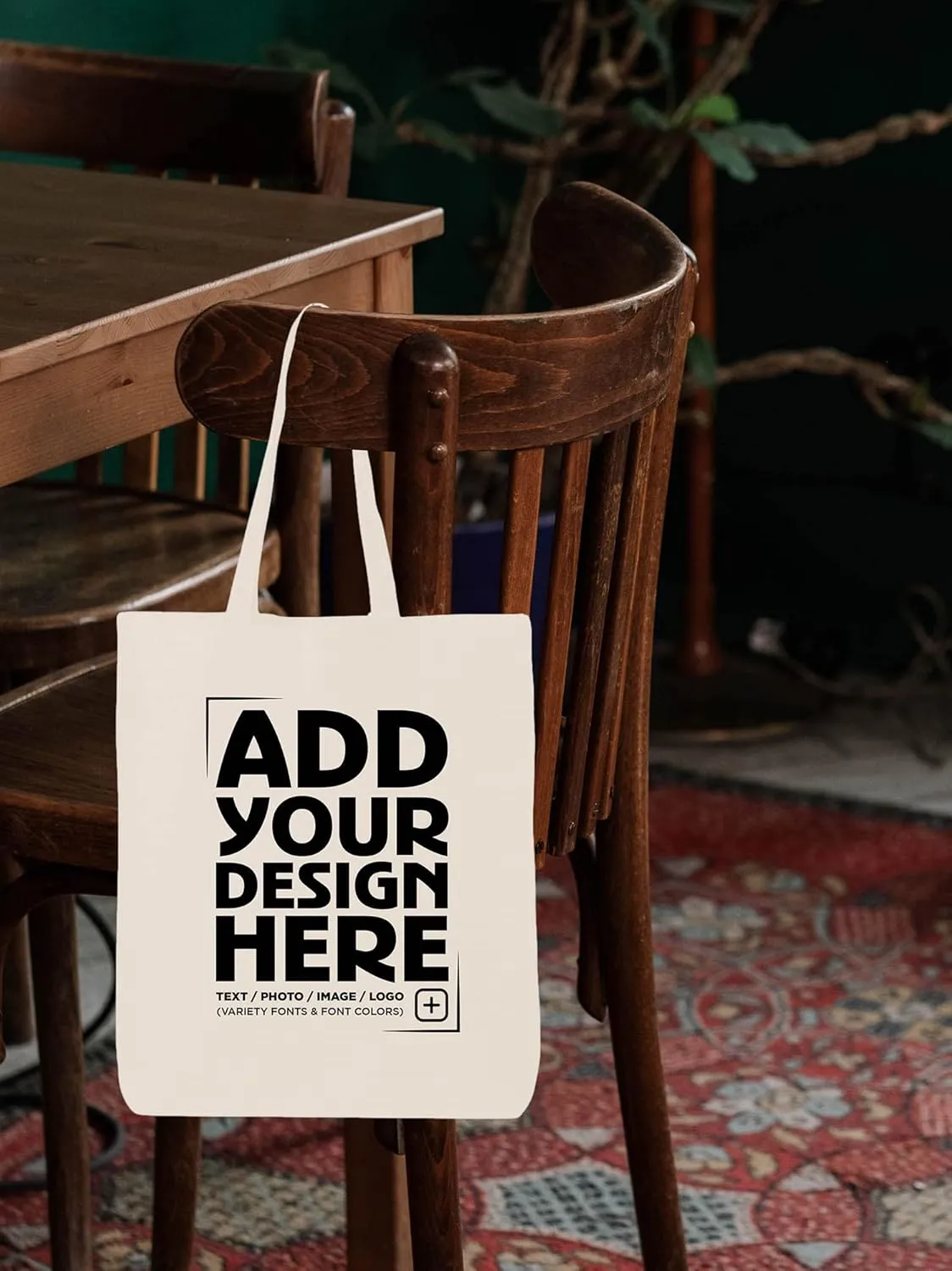 shop4ever Personalized Custom Design Your Own Eco Cotton Tote Reusable Shopping Bag Customizable Gift