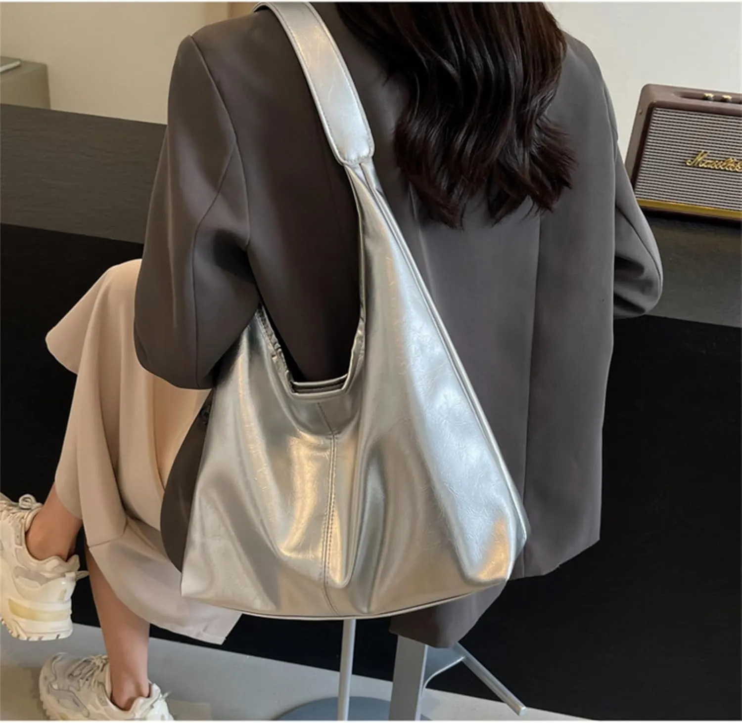Shoulder Bag Women Tote Bag PU Leather Chic Fashionable Large Magnetic Closure 2024 Bag Casual Commuting Handbag