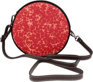 Shoulder Round Circle Bag Leather Travel Briefcase Satchel for Office, Work, Travel