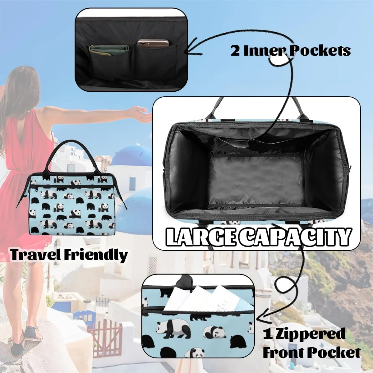 Shoulder Tote Bag for Women, Tote Purse with Zipper Large Handbag for Travel Work Gym