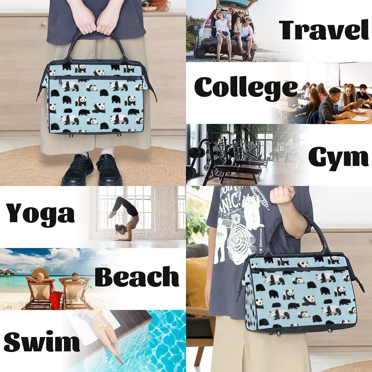 Shoulder Tote Bag for Women, Tote Purse with Zipper Large Handbag for Travel Work Gym