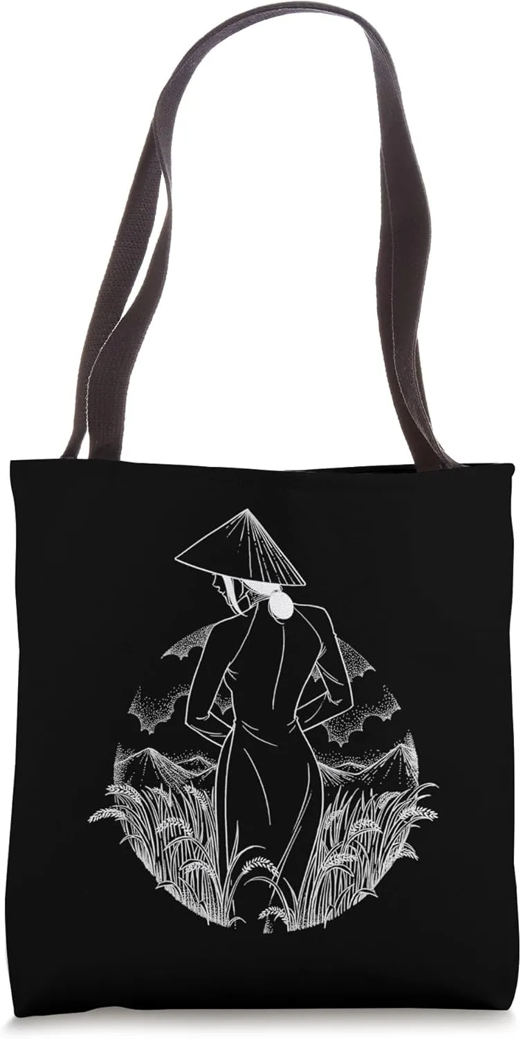 Silhouette Vietnamese Woman Unique Art Vietnam Vet-Fan Tote Bag