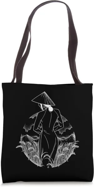 Silhouette Vietnamese Woman Unique Art Vietnam Vet-Fan Tote Bag