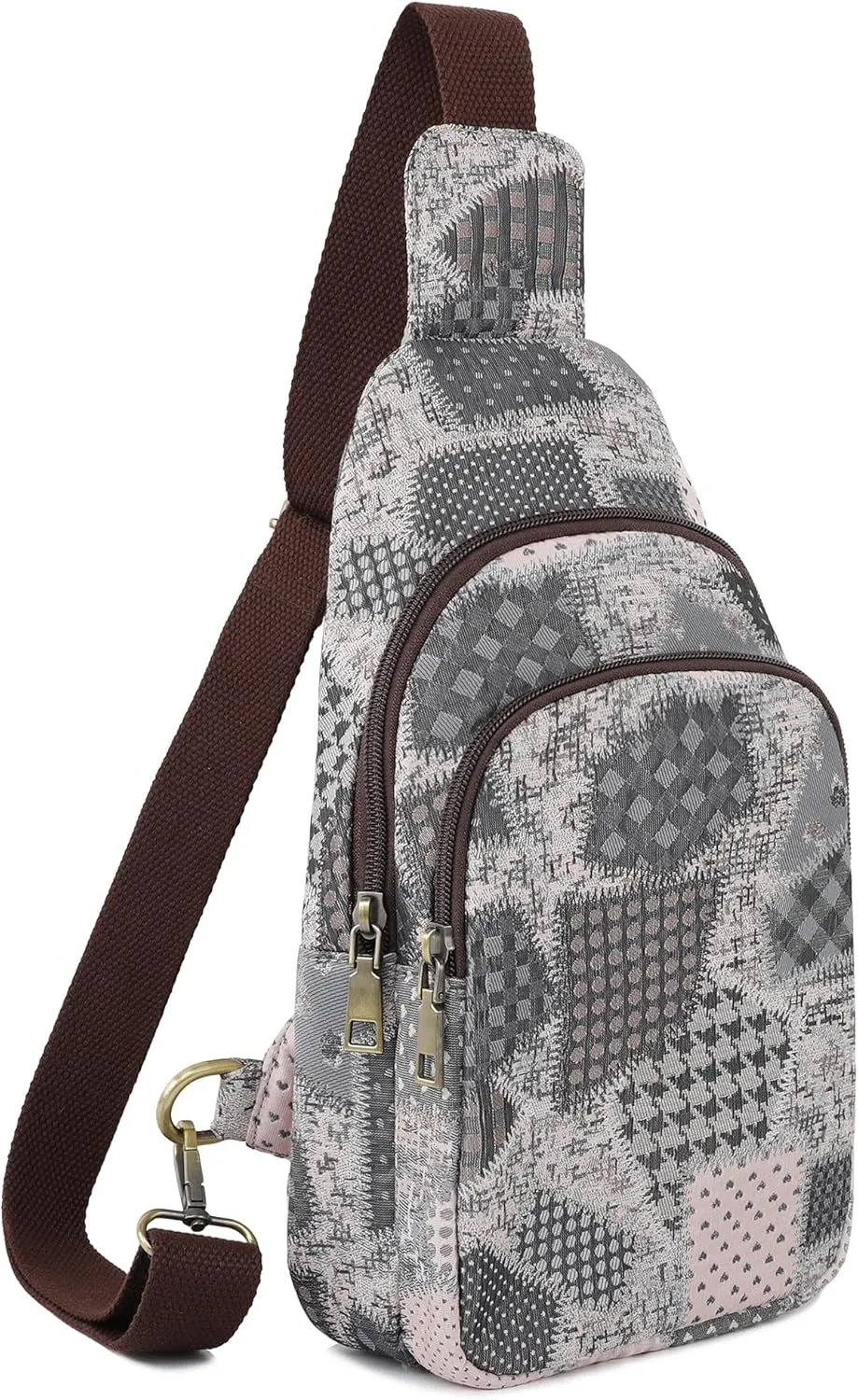 SILKAREA Canvas Sling Bag for Wome Crossbody Purse Small Sling Backpack Purse Travel Hiking Chest Bag Daypack