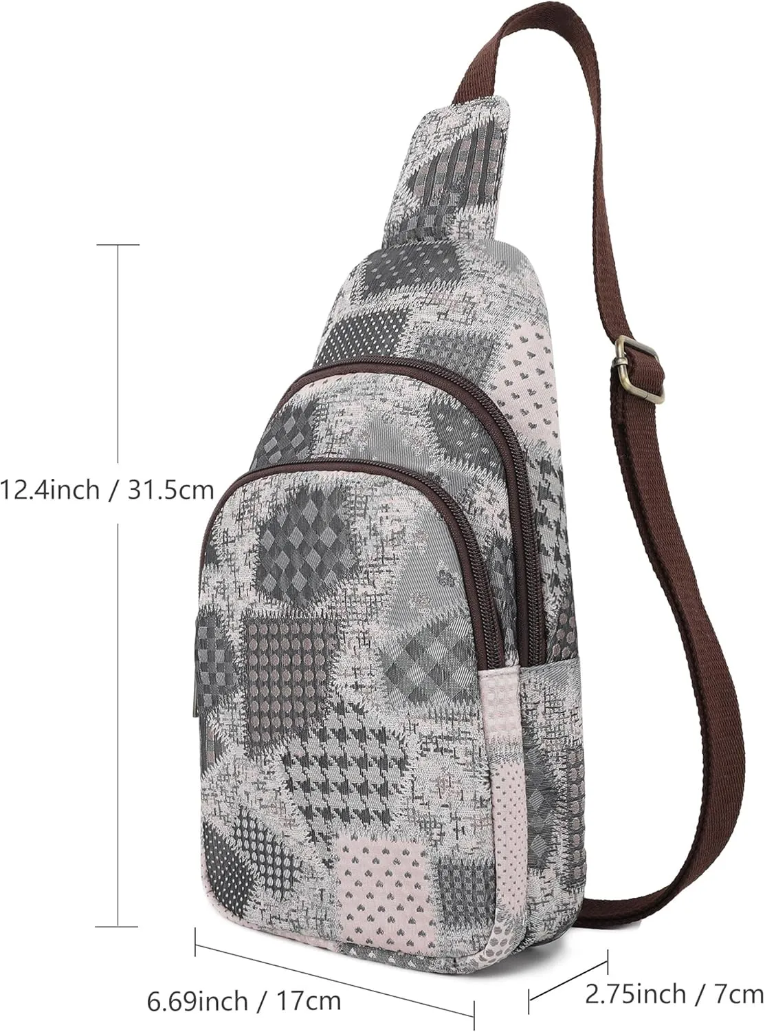 SILKAREA Canvas Sling Bag for Wome Crossbody Purse Small Sling Backpack Purse Travel Hiking Chest Bag Daypack