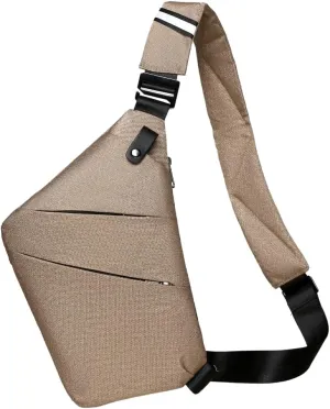 Slim Carry Anti-Theft Beige Crossbody Bag