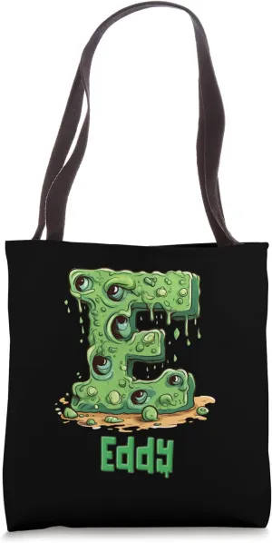 Slimy Monster Eddy Halloween Letter Boys Name Tote Bag