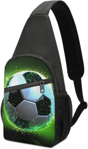 Sling Backpack for Women Men Crossbody Chest Bag Travel Cool Soccer Ball Daypack Shoulder Bag for Hiking